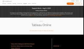 
							         Tableau Online Support | Tableau Software								  
							    