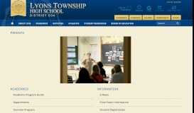 
							         TABS / Parents - Lyons Township High School								  
							    
