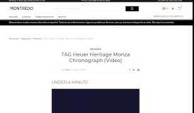 
							         TAG Heuer Heritage Monza Chronograph (Video) | MONTREDO								  
							    