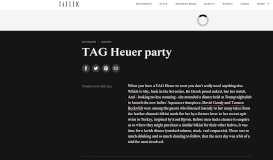 
							         TAG Heuer party - Bo Derek & david Gandy | Tatler								  
							    
