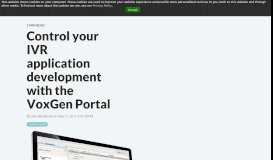 
							         Take control of your IVR application development - VoxGen Portal								  
							    
