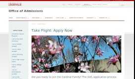 
							         Take Flight: Apply Now — Office of Admissions - University of Louisville								  
							    