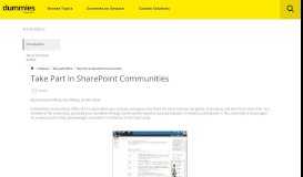 
							         Take Part in SharePoint Communities - dummies								  
							    