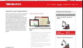 
							         Takeuchi Fleet Management - Uw Machines Altijd Binnen Handbereik								  
							    