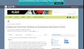 
							         Taking the Next Step: Building an Arabidopsis Information Portal ...								  
							    