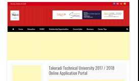 
							         Takoradi Technical University 2017 / 2018 Online Application Portal ...								  
							    