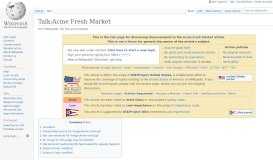 
							         Talk:Acme Fresh Market - Wikipedia								  
							    