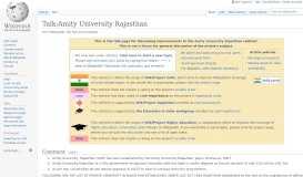 
							         Talk:Amity University Rajasthan - Wikipedia								  
							    