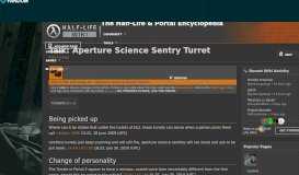 
							         Talk:Aperture Science Sentry Turret | Half-Life Wiki | FANDOM ...								  
							    