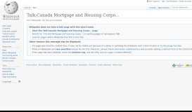 
							         Talk:Canada Mortgage and Housing Corporation - Wikipedia								  
							    