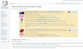 
							         Talk:Christies Beach High School - Wikipedia								  
							    