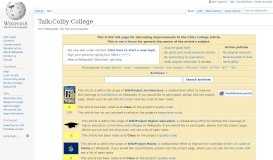 
							         Talk:Colby College - Wikipedia								  
							    