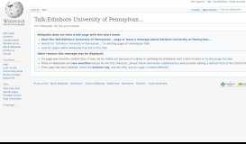 
							         Talk:Edinboro University of Pennsylvania - Wikipedia								  
							    