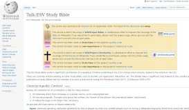 
							         Talk:ESV Study Bible - Wikipedia								  
							    
