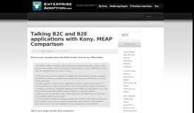 
							         Talking B2C and B2E applications with Kony. MEAP Comparison ...								  
							    