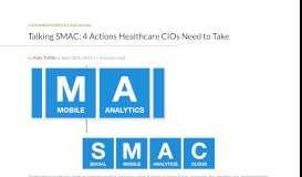 
							         Talking SMAC: 4 Actions Healthcare CIOs Need to Take - Perficient ...								  
							    