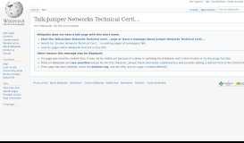 
							         Talk:Juniper Networks Technical Certification Program - Wikipedia								  
							    