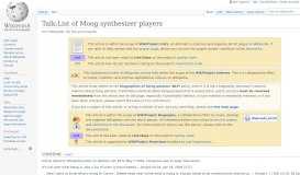 
							         Talk:List of Moog synthesizer players - Wikipedia								  
							    
