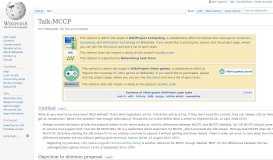 
							         Talk:MCCP - Wikipedia								  
							    
