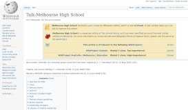 
							         Talk:Melbourne High School - Wikipedia								  
							    