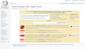 
							         Talk:Nanyang Girls' High School - Wikipedia								  
							    
