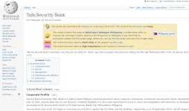 
							         Talk:Security Bank - Wikipedia								  
							    