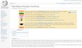 
							         Talk:Sikkim Manipal University - Wikipedia								  
							    