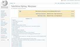 
							         Talk:Silver Spring, Maryland - Wikipedia								  
							    