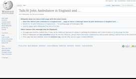
							         Talk:St John Ambulance in England - Wikipedia								  
							    