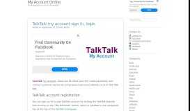 
							         TalkTalk my account sign in, login on myaccount.talktalk.co.uk								  
							    
