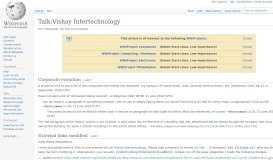 
							         Talk:Vishay Intertechnology - Wikipedia								  
							    