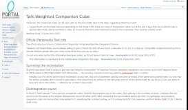 
							         Talk:Weighted Companion Cube - Portal Wiki								  
							    