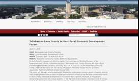 
							         Tallahassee-Leon County to Host Rural Economic Development Forum								  
							    