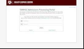 
							         TAMHSC Admissions Processing Portal - Texas A&M Health Science ...								  
							    
