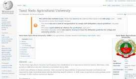 
							         Tamil Nadu Agricultural University - Wikipedia								  
							    