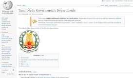 
							         Tamil Nadu Government's Departments - Wikipedia								  
							    