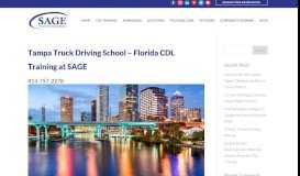 
							         Tampa Truck Driving School - Florida CDL Training at SAGE | Sage ...								  
							    