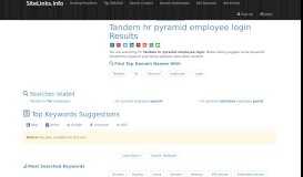 
							         Tandem hr pyramid employee login Results For Websites Listing								  
							    
