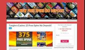 
							         Tangiers Casino - New Free Spins No Deposit								  
							    