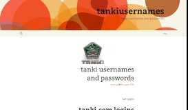 
							         tanki usernames and passwords: tankiusernames								  
							    