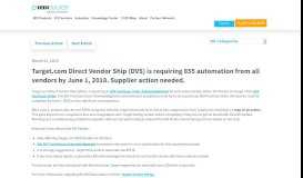 
							         Target Direct Vendor Ship (DVS) Requiring 855 Automation								  
							    