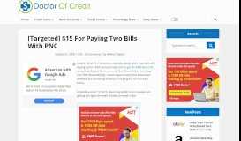 
							         [Targeted] $15 For Paying Two Bills With PNC - Doctor Of Credit								  
							    