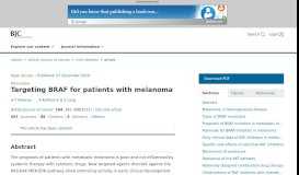 
							         Targeting BRAF for patients with melanoma | British Journal of Cancer								  
							    