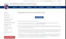 
							         TASIS The American School in Switzerland: Veracross Portal Information								  
							    