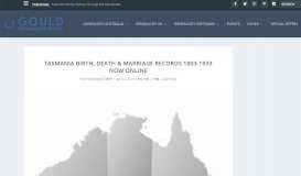 
							         Tasmania Birth, Death & Marriage Records 1803-1933 Now Online								  
							    