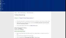 
							         Tatkal Reservation - eRail.in								  
							    