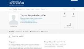 
							         Tatyana Karpenko-Seccombe — University of Huddersfield Research ...								  
							    