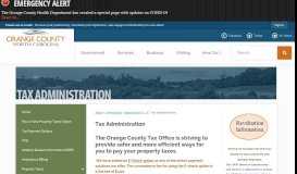 
							         Tax Administration | Orange County, NC								  
							    