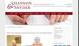 
							         tax appeal | Shannon & Snyder, CPAs								  
							    
