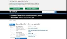 
							         Tax credits - GOV.UK								  
							    